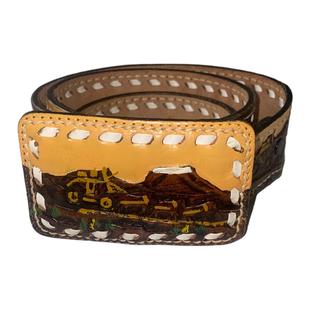 Sheyanne vintage 70’s leather hand tooled personalized (Jimmy) belt sz 26-32